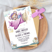 Serviette En Papier Aquarelle Whimsical Girl Pilot Teddy Bear
