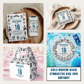 Sticker Rond Girls Modern Black Gymnastics Kids 10th Birthday