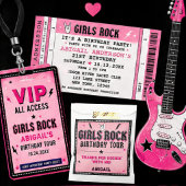 INVITATION D'ANNIVERSAIRE BILLET DE CONCERT Filles