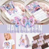 Couverture Polaire Éffrayant rose et violet Halloween amusant