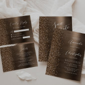 Faire-part Bronze Brushed Metal Script Save the Date