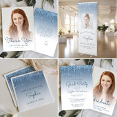 Photo Parties scintillant bleue 2024 Faire-part de