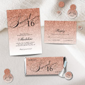 Roos Gold Glitter Sweet 16 Gepersonaliseerd Welkom Poster