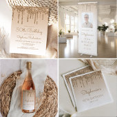 Carte Postale Parties scintillant Drips Gold 50th Birthday Party