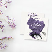 Carte De Visite Glam violet brillant brillant peintre maquillage d