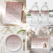 Serviette En Papier Chic Rose Gold Parties scintillant Drip 30th Birth