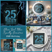 Sachets En Papier Luxury Glam Teal Blue 3D Bubble Gems 25th Birthday