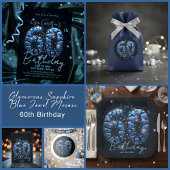 Étiquette Pour Bouteilles De Vin Glamorous Sapphire Blue Mosaic Gems 60th Birthday