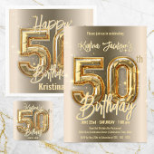 Serviette En Papier Soirée Elégante Gold et Diamond 50e Anniversaire