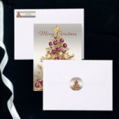 T-shirt En Tri-matière T-shirt femme Gold Burgundy Christmas Tree (Personnalisez la collection de ce créateur indépendant.)