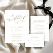 Invitation QR code moderne romantique élégant mariage or
