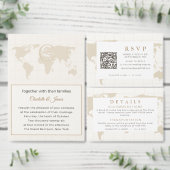 Cartons Réponse Site Web de Mariage Code QR Champagne Doré (Personnalisez la collection de ce créateur indépendant.)