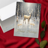 Papier Cadeau Papier d'enveloppement de Noël Or Reindeer (Personnalisez la collection de ce créateur indépendant.)