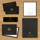 Bloc-notes élégant avec logo Gold Compass