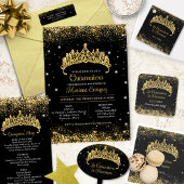 Serviette En Papier Gold Confetti Quinceanera Tiara