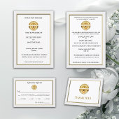 Gouden kruis en kelk katholieke bruiloft save the date