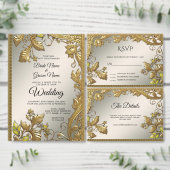 Élégant or décoratif Floral Numéro de table (Personnalisez la collection de ce créateur indépendant.)