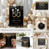 Banderoles Fête d'anniversaire 50 ans Glam Gold Diamonds