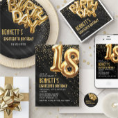 65e anniversaire Gold Black Invitation