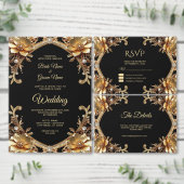 Elegant Gouden Lijst Huwelijksprogramma Programma (Personaliseer de collectie van deze zelfstandige maker.)