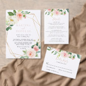 Serviette En Papier Fleurs d'automne géométriques or Mariage Cheers (Personnalisez la collection de ce créateur indépendant. )