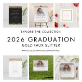 Papier Budget Black Gold Parties scintillant 2024 Graduat