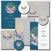 Mandala doré Invitation de mariage à la main Crist