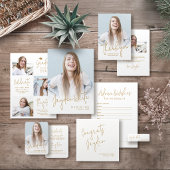 Carte De Correspondance Gold Simple Modern Script Diplômés conseils et sou