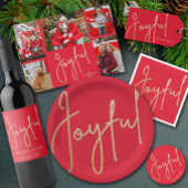 Serviette En Papier JOYFUL Gold Faux Foil rouge