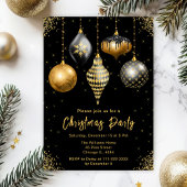Serviette En Papier Elegant Gold and Black Ornament Christmas