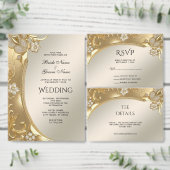 Numéro De Table Numéro de tableau Floral Orné Or (Personnalisez la collection de ce créateur indépendant.)