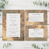 Gouden Glam Bloemen Modern Details Informatiekaartje (Personaliseer de collectie van deze zelfstandige maker.)