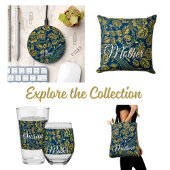 Golden Blue Elegance Theedoek