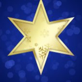 Ballotins Bleu d'or Bokeh d'étoile de Noël