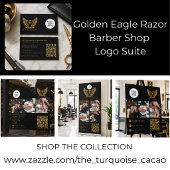 Visite Carte Cadeau Code Qr Logo Aigle Doré Salon de Coif