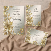 Carte de remerciements Floral d'or (Personnalisez la collection de ce créateur indépendant. )