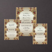 Fleurs d'or Pierre rouge La mariée (Personnalisez la collection de ce créateur indépendant.)