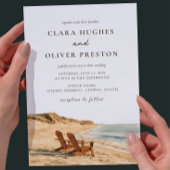 Deux chaises de plage à l'heure dorée, faire-part