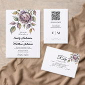 Save The Date Golden Purple Rose Designer Enregistrer La Date (Personnalisez la collection de ce créateur indépendant. )
