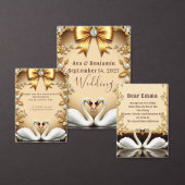 Invitation Célébration de mariage Perle Cygne Doré (Personnalisez la collection de ce créateur indépendant.)