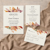 Faire-part de mariage de feuilles d'automne dorées (Personnalisez la collection de ce créateur indépendant. )