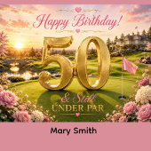 Carte Golf Anniversaire avec voiturette de golf