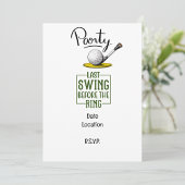 Save The Date Golfer dernière balançoire avant le ring Bachelor 