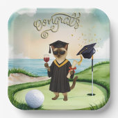 Assiettes En Carton Golf Graduation themed for golfer on putting green