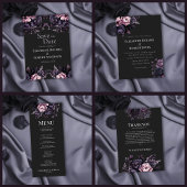 Numéro De Table Gothic Black Floral Wedding Table Numbers