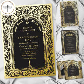 Save The Date Mariage Médiéval Gothique Noir Or