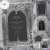 Save The Date Mariage de style gothique noir et argent