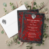 Elegant red Gothic Wedding Menu (Personnalisez la collection de ce créateur indépendant. Test)