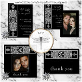 Cartons Réponse Pentagramme gothique étoile noir blanc Mariage