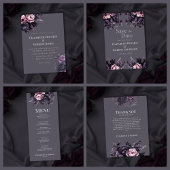 Invitation Gothic Plum Floral Save the Date